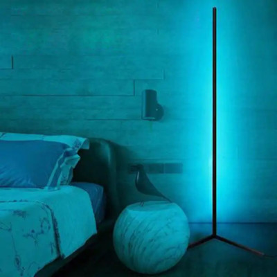 Світлодіодний кутовий RGB торшер підлоговий LED світильник збірної з пультом та регулюванням яскравості 150см