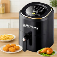 Аерофритюрниця безмасляна Hoffmans HM-775 сенсорна мультипіч 2400W на 7.5л з таймером та знімною чашею