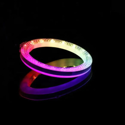 Світлодіодна кільцева лампа RGB 3D 33 см зі штативом 2 м кольорова двостороння LED Селфі кільце від USB