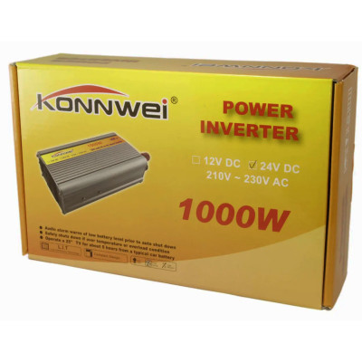 Перетворювач напруги KONNWEI 1000W інвертор від акумулятора автомобільний 24V-220V
