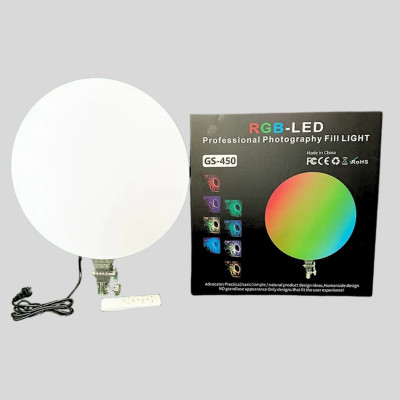 Світлодіодна кругла лампа з пультом кольорова 45см RGB-LED Fill Light GS-450 портативне відеосвітло для зйомки