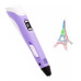 3D Ручка для дітей 3Д ручка 3 покоління з дисплеєм LCD Pen 3 фіолетова Набір з Еко Пластиком та трафаретом