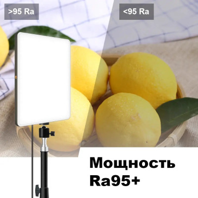 Прямокутна світлодіодна лампа PL26 зі штативом 2м Прожектор LED для фото та відеоблогерів Ra95+