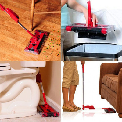 Електровіник швабра Swivel Sweeper G3 акумуляторний пилосос Свивел Свипер Red