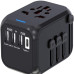 Універсальний мережевий USB адаптер для подорожей та дому Travel Adapter перехідник для розеток Чорний
