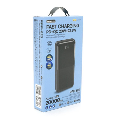 Повербанк 20000 mAh зі швидкою зарядкою REMAX RPP-623 універсальний зарядний пристрій 22.5W USB Type-C