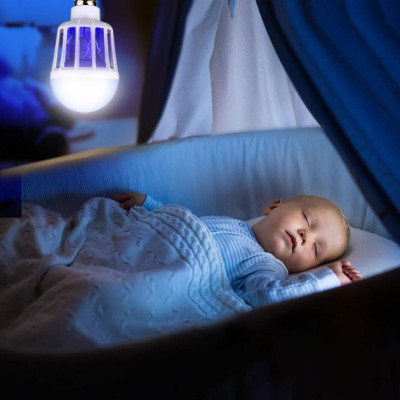 Лампа Світлодіодна від комарів Зап Лайт LED Лампочка знищувач комах 9W Антимоскітна Пастка