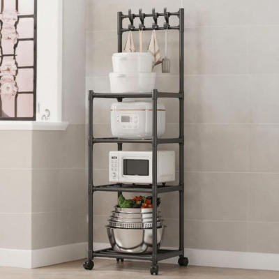 Стелаж підлоговий з гачками на 4 яруси Hook Storage Rack SKLM-21 Полиця стійка для кухні