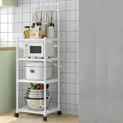 Стелаж підлоговий з гачками на 4 яруси Hook Storage Rack SKLM-21 Полиця стійка для кухні