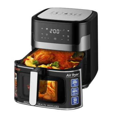 Безмасляна аерофритюрниця з 2 тенами ZP-109А сенсорна мультипіч 3500W на 10.5л з таймером та знімною чашею