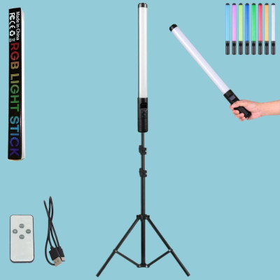 Лампа Led акумуляторна жезл RGB Light Stick з пультом та штативом 2м світлодіодна різнокольорова лампа палиця