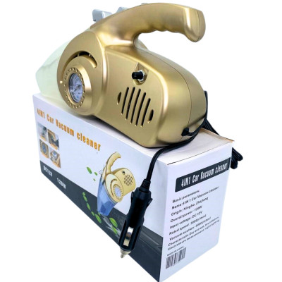 Автомобільний пилосос з манометром 4в1 Vacuum Cleaner компактний з компресором насадками та підсвічуванням