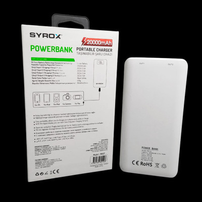 Повербанк 20000 mAh SYRОX PB107 Портативний зарядний пристрій для телефонів micro-USB та Type-C Power Bank
