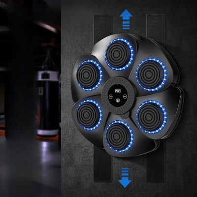 Боксерський настінний тренажер з LED підсвіткою музичний Боксерська Bluetooth мішень для боксу та відпрацювання ударів