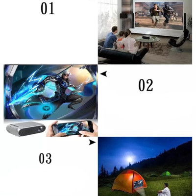 Портативний міні проектор для будинку Projector LED YG320 чорний з динаміком домашній лід проектор