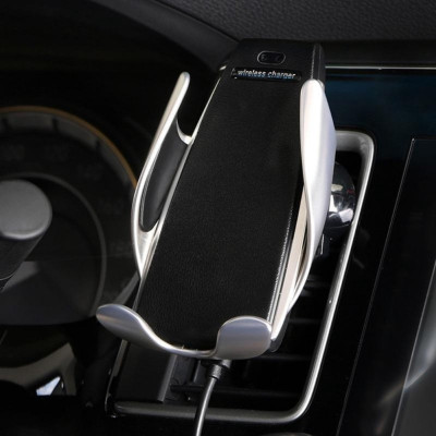 Тримач для телефону в машину з бездротовою зарядкою Car Wireless Charger S5 автоматичний сенсорний