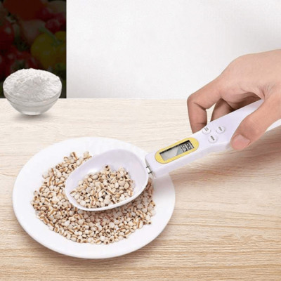 Електронна мірна ложка ваги з LCD екраном Digital Spoon Scale цифрова до 300 г висока точність Біла