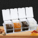 Баночки для специй 4 шт с подставкой Crystal seasoning box Набор прозрачных контейнеров для приправ