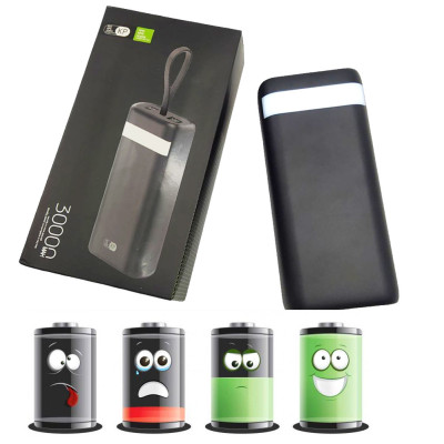 Повербанк KP 30000 mAh Power bank портативний зарядний пристрій для телефону Micro USB Type C USB Lightning