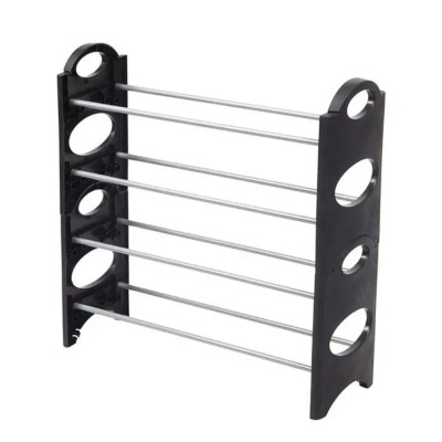 Органайзер полиця для взуття стелаж shoe rack складана стійка підставка чорна шафа для взуття