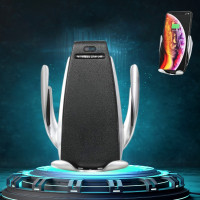 Тримач для телефону в машину з бездротовою зарядкою Car Wireless Charger S5 автоматичний сенсорний