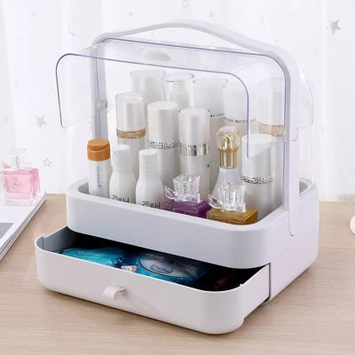 Органайзер для косметики Пилезахисний Водонепроникний Cosmetic Storage Box LD 388 Настільний бокс Рожевий