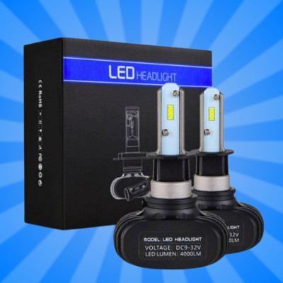 Автомобільні LED лампи для фар S1 H3 Світлодіодні лампи 2 шт в комплекті