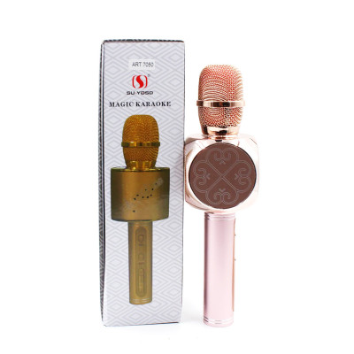 Караоке мікрофон дитячий портативний бездротової Bluetooth USB Рожевий Rose Іграшка мікрофони для дітей YS-63