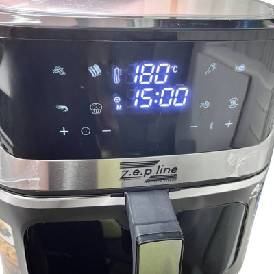 Безмасляна аерофритюрниця з 2 тенами ZP-109А сенсорна мультипіч 3500W на 10.5л з таймером та знімною чашею