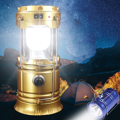 Ліхтар ручний SH 5800T із зарядкою від USB 1W лампа 6LED компактна на сонячній батареї