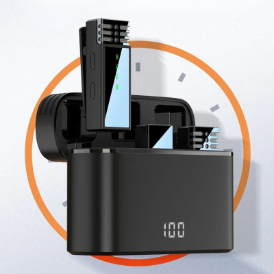 Петлічний бездротовий мікрофон 2в1 Wireless Microphone в кейсі для смартфонів з ресивером Type-C