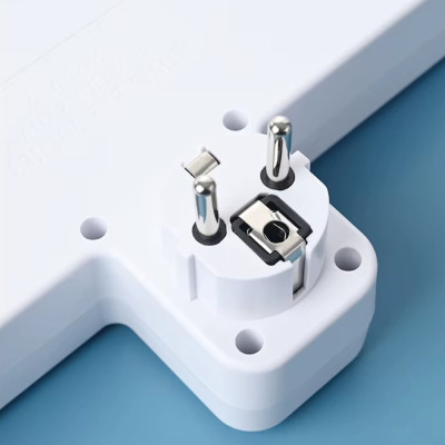 Мережевий фільтр розгалужувач трійник 3 євророзетки 2-USB 1-Type-C Розетка трійник з вимикачем та ліхтариком Розгалужувач у розетк