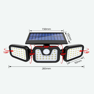 Вуличний прожектор Split solar Wall lamp NF 1725 ліхтар з датчиком руху і сонячною панеллю