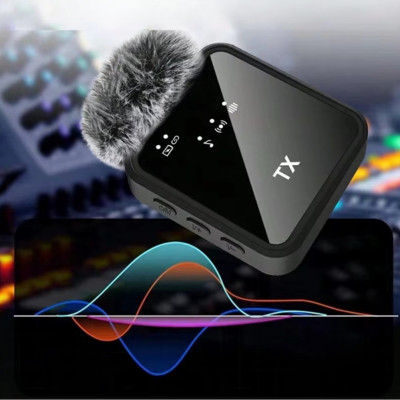 Петличный беспроводной микрофон 2в1 К95 Wireless Microphone с ресивером Type-C и меховой ветрозащитой для видеосъемки