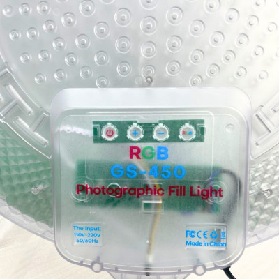 Світлодіодна кругла лампа з пультом кольорова 45см RGB-LED Fill Light GS-450 портативне відеосвітло для зйомки