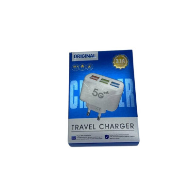 Мережевий адаптер живлення TRAVEL CHARGER швидка зарядка з підсвічуванням 3.1А на 6 usb