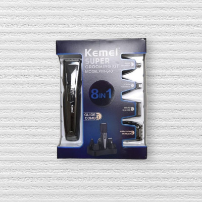Багатофункціональний тример KEMEI KM-640 Бездротова акумуляторна машинка для стрижки волосся та бороди 8 в 1