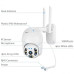 Поворотна вулична PTZ WiFi xm 2mp IP камера відеоспостереження з віддаленим доступом біла