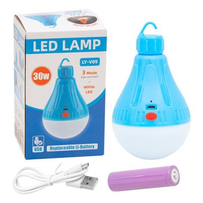 Лампа акумуляторна світлодіодна LY V09 підвісний LED світильник з гачком для кемпінгу та будинку
