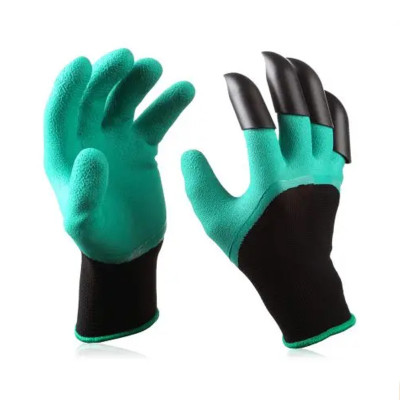 Гумові рукавички з кігтями для саду та городу Garden Genie Gloves Рукавички граблі садові