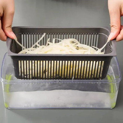 Овочерізка мультислайсер з насадками 14в1 Veggie Slicer тертка багатофункціональна нарізка овочів і фруктів