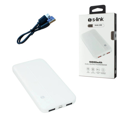 Повербанк Power Bank S-link 10000 mAh Зовнішній акумулятор з дисплеєм Білий