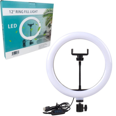 Кільцева LED лампа зі штативом 2м Ring fill Light 30 см світлодіодна від USB селфі кільце з пультом на шнурі
