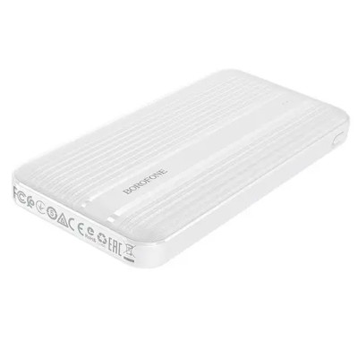 Power bank 10000 mAh BOROFONE білий портативний зовнішній акумулятор універсальний зарядний пристрій повербанк usb Type-C