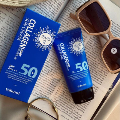 Крем сонцезахисний із колагеном Eshumi Collagen Laser SPF 50+