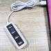 USB хаб концентратор адаптер розгалужувач на 4 порти білий живлення від USB хаб 2.0