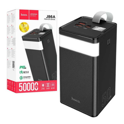 Повербанк 50000 mAh зі швидкою зарядкою універсальний зарядний пристрій Hoco J86А 22,5W USB Type-C micro USB