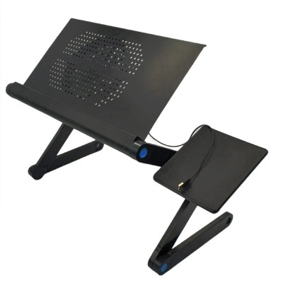 Столик трансформер для ноутбука складаний металевий LAPTOP TABLE Т9 охолоджуючий набір з GPS трекером