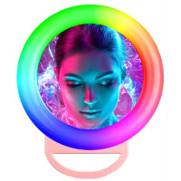 Кільцева лампа RGB різнокольорова 11,5 см A4S для фото та відеозйомки з кріпленням прищіпкою на телефон