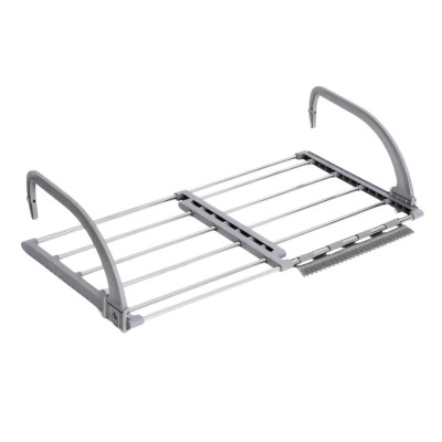 Розсувна сушарка для білизни на балкон вікно Folding Clothes Hanger Портативна подвійна сушка для одягу на батарею